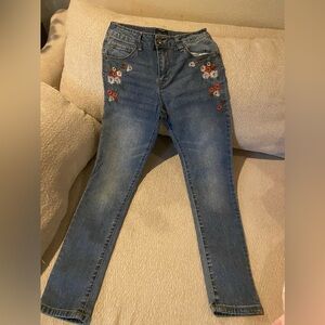 Embroidered Blue Jeans for Girls